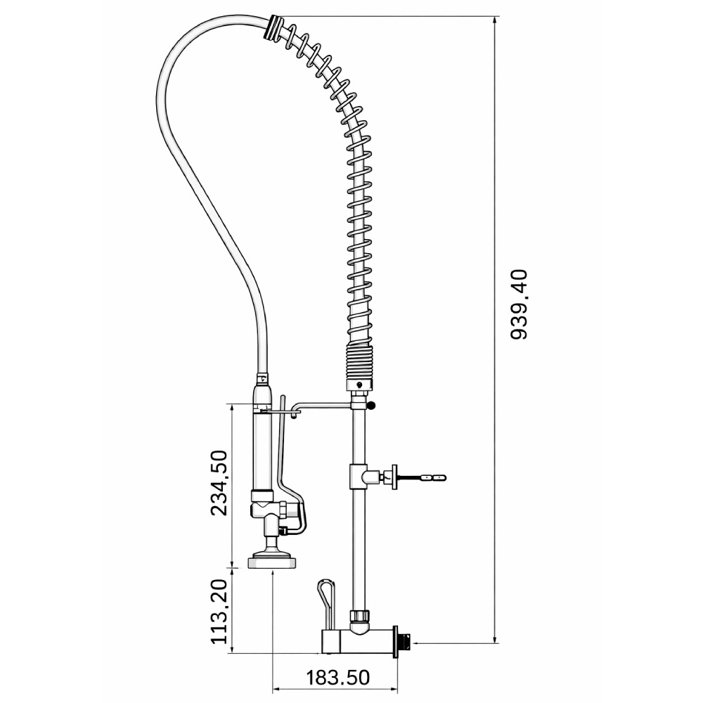 Conjunto Pré-Lavagem 754 Parede VRH-11 Aço Inox 304 - Imagem 2