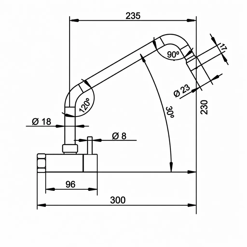 Misturador Duplocomando 265 Parede Bica Móvel Aço Inox AISI 304 GT - Imagem 4