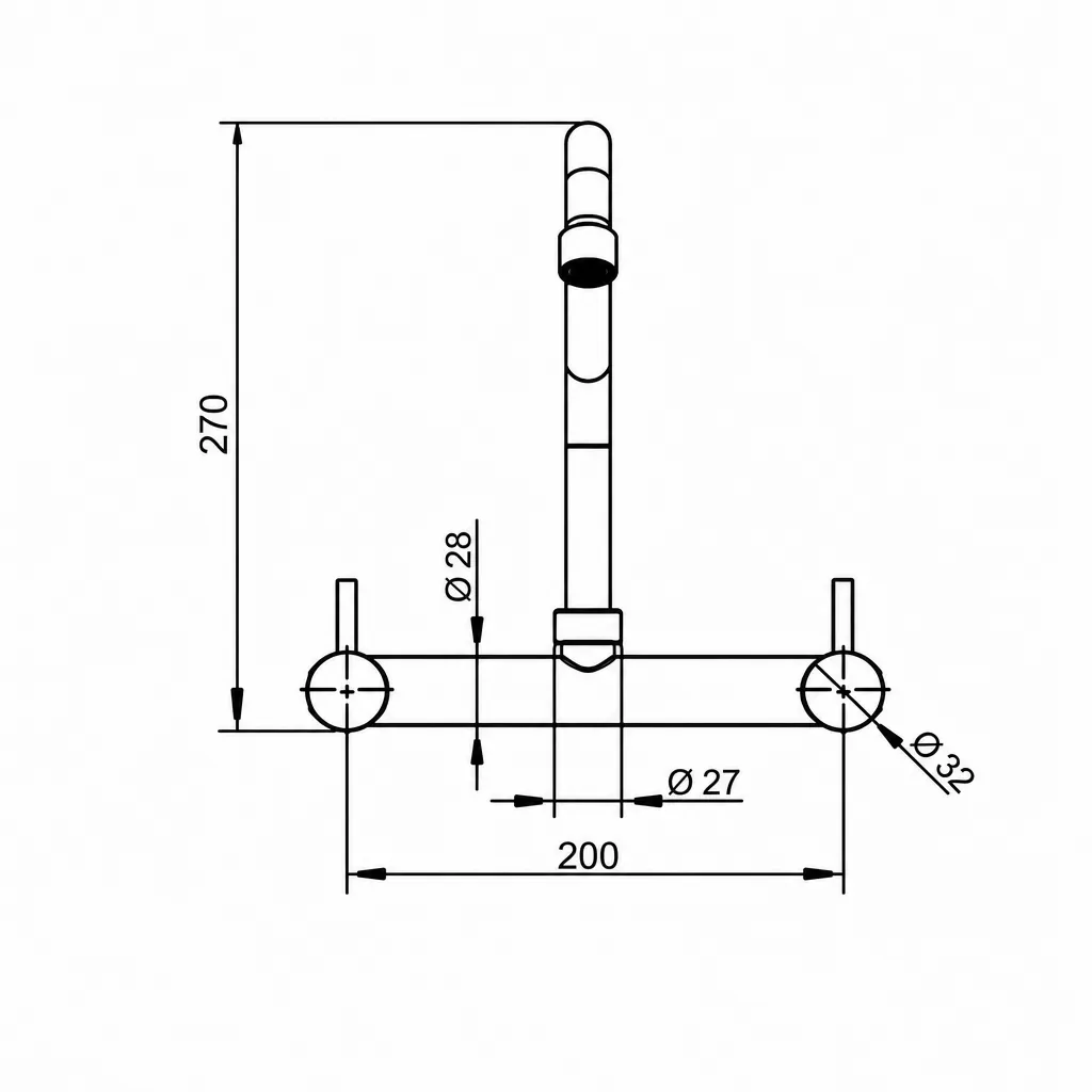 Misturador Duplocomando 265 Parede Bica Móvel Aço Inox AISI 304 GT - Imagem 3