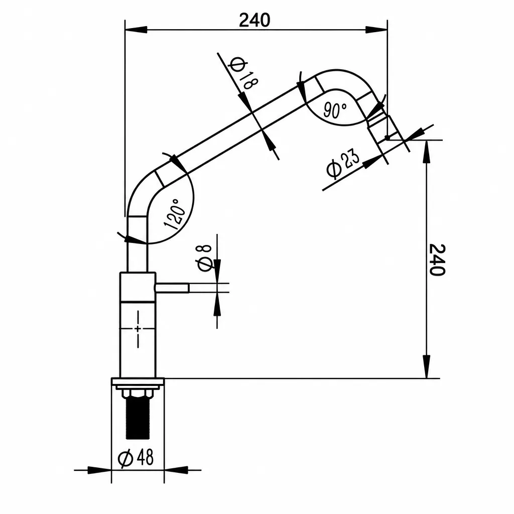 Misturador Duplocomando 269 Mesa Bica Móvel 240x240mm Aço Inox AISI 304 GT - Imagem 2