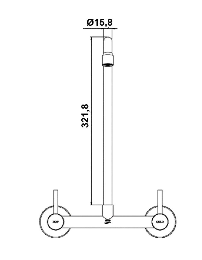 Misturador Duplocomando 265 Parede Bica Móvel 300X270 mm Aço Inox AISI 304 VRH-30 - Imagem 4